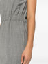 contrast-stitching sleeveless dress